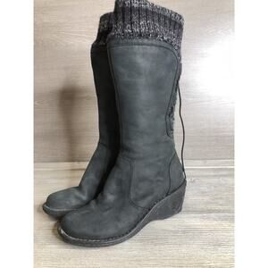 UGG skylair Boots Womens 9 Knee High Wedge Black Leather